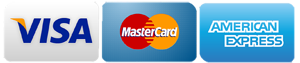 credit cards we accept - Mastercard, Visa, American Express 