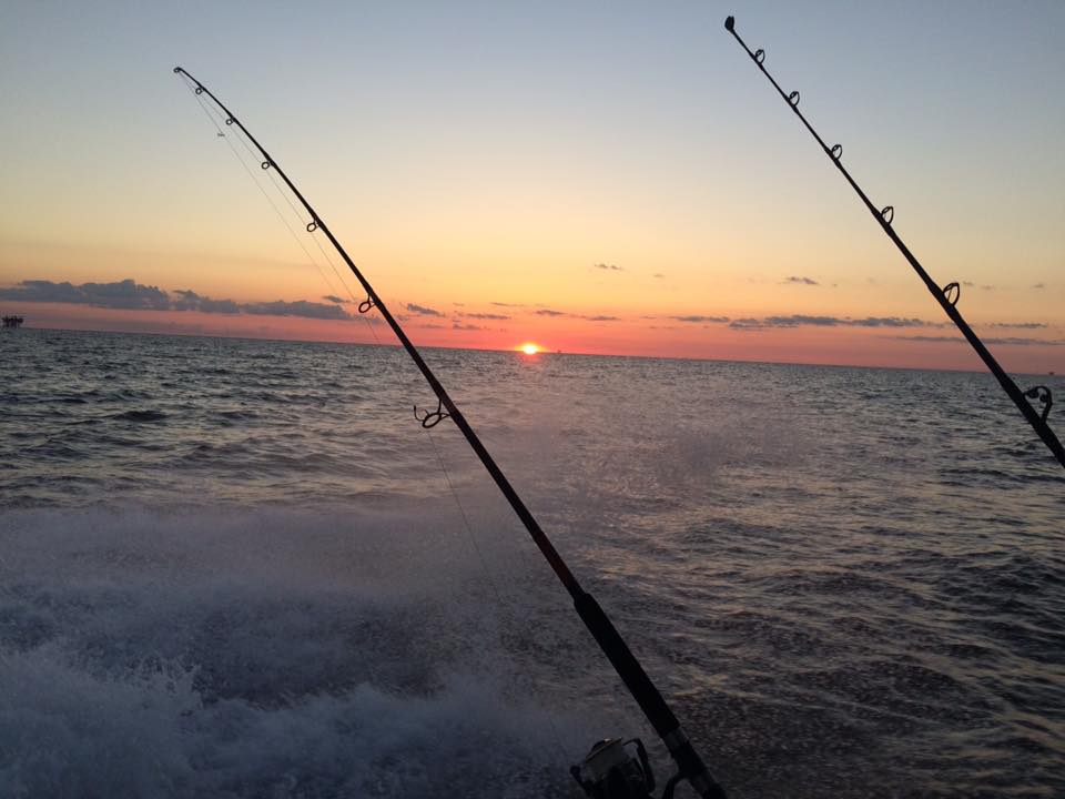 Beautiful sunrise heading out to the prolific fishing grounds in southern Louisiana